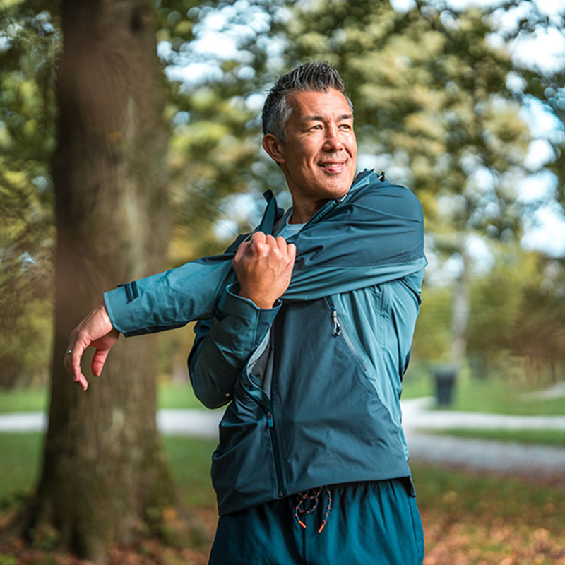Male Stretching at Park