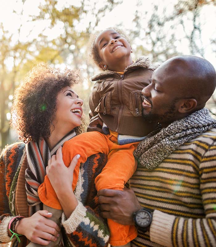 happy family outdoors